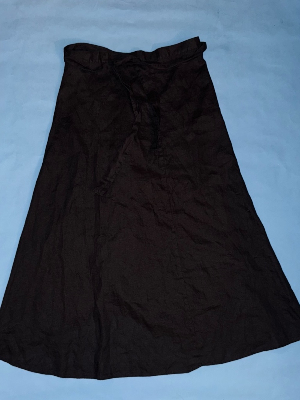 Aritzia Wilfred Skirt 100% Linen Black Wrap Midi Size Small Boho Chic EuroSummer - Picture 6 of 11